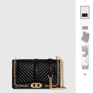 Rebecca Minkhoff Chevron Quilted Love Crossbody with Chain Inset